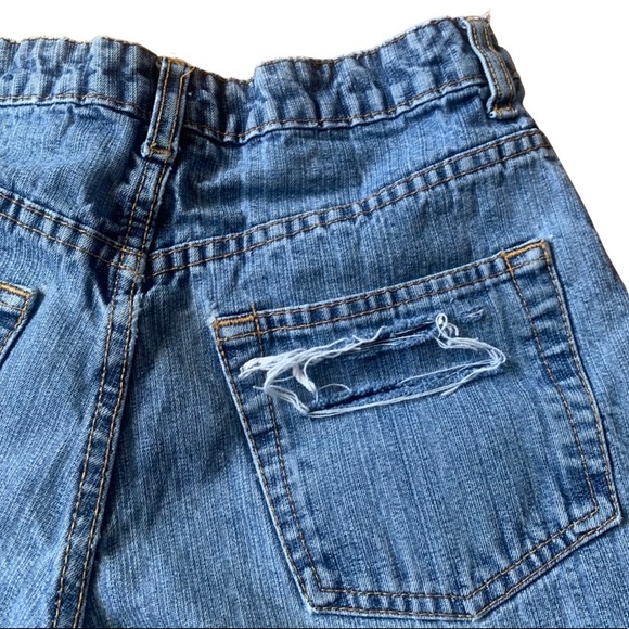 Vintage Upcycled Route 66 Wedgie Cutoff Distressed Denim Shorts Size 4 - Picture 14 of 15